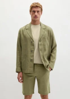 Overshirt im Sakko-Stil aus reinem Leinen