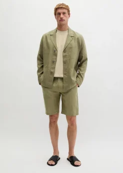 Overshirt im Sakko-Stil aus reinem Leinen