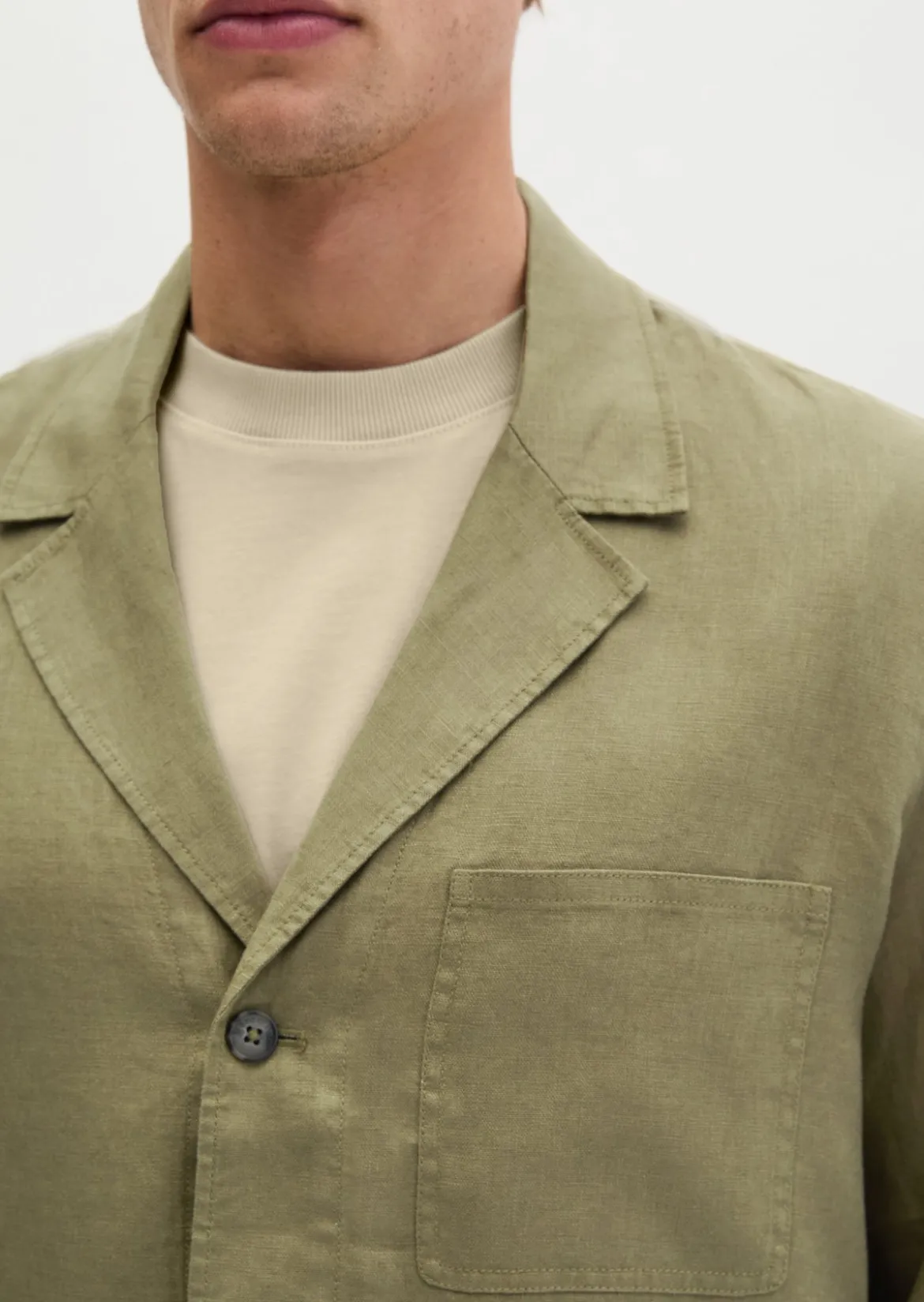 Overshirt im Sakko-Stil aus reinem Leinen