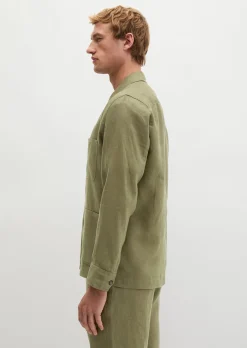 Overshirt im Sakko-Stil aus reinem Leinen