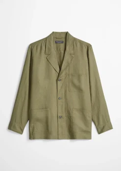 Overshirt im Sakko-Stil aus reinem Leinen