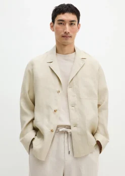 Overshirt im Sakko-Stil aus reinem Leinen