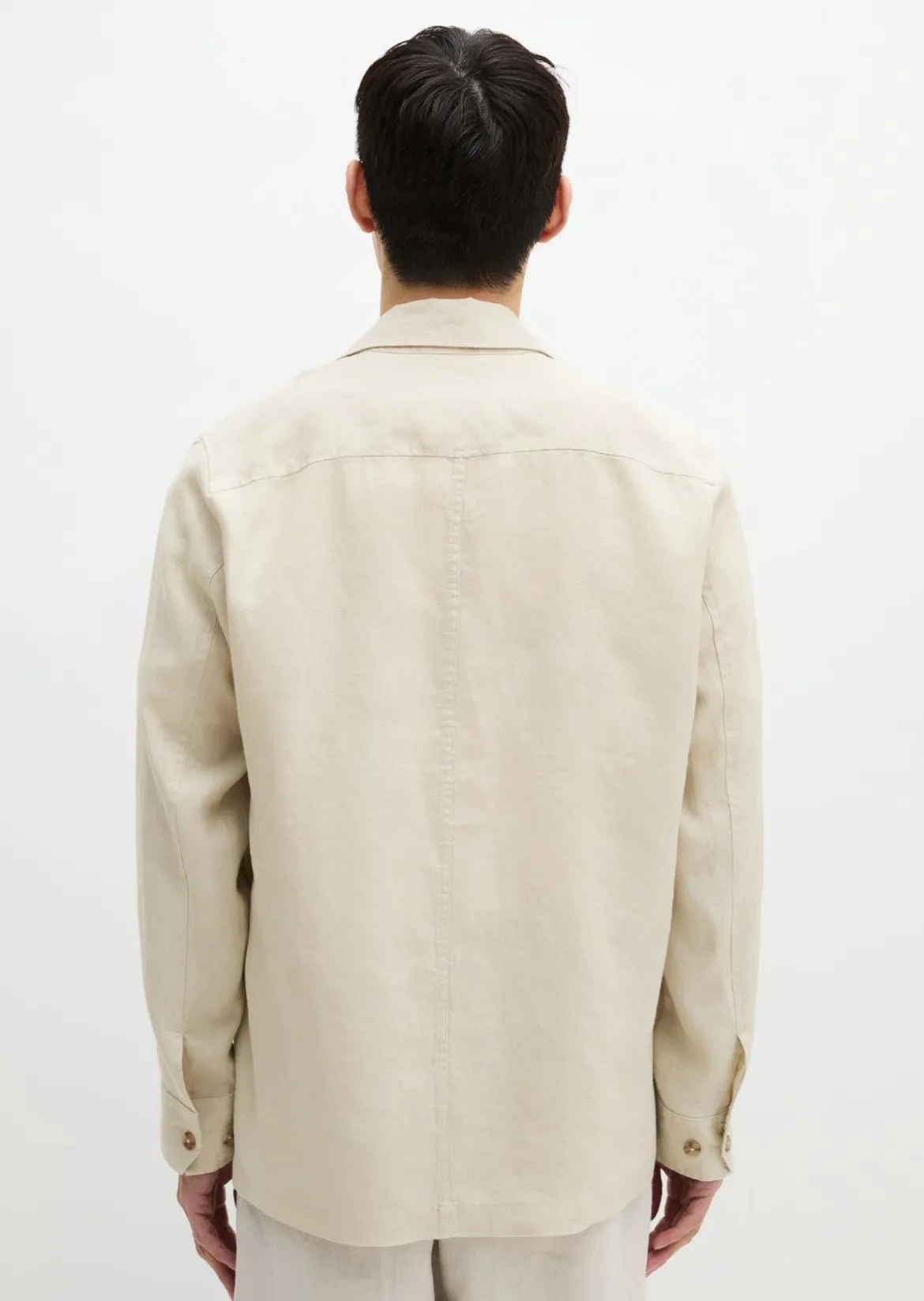 Overshirt im Sakko-Stil aus reinem Leinen