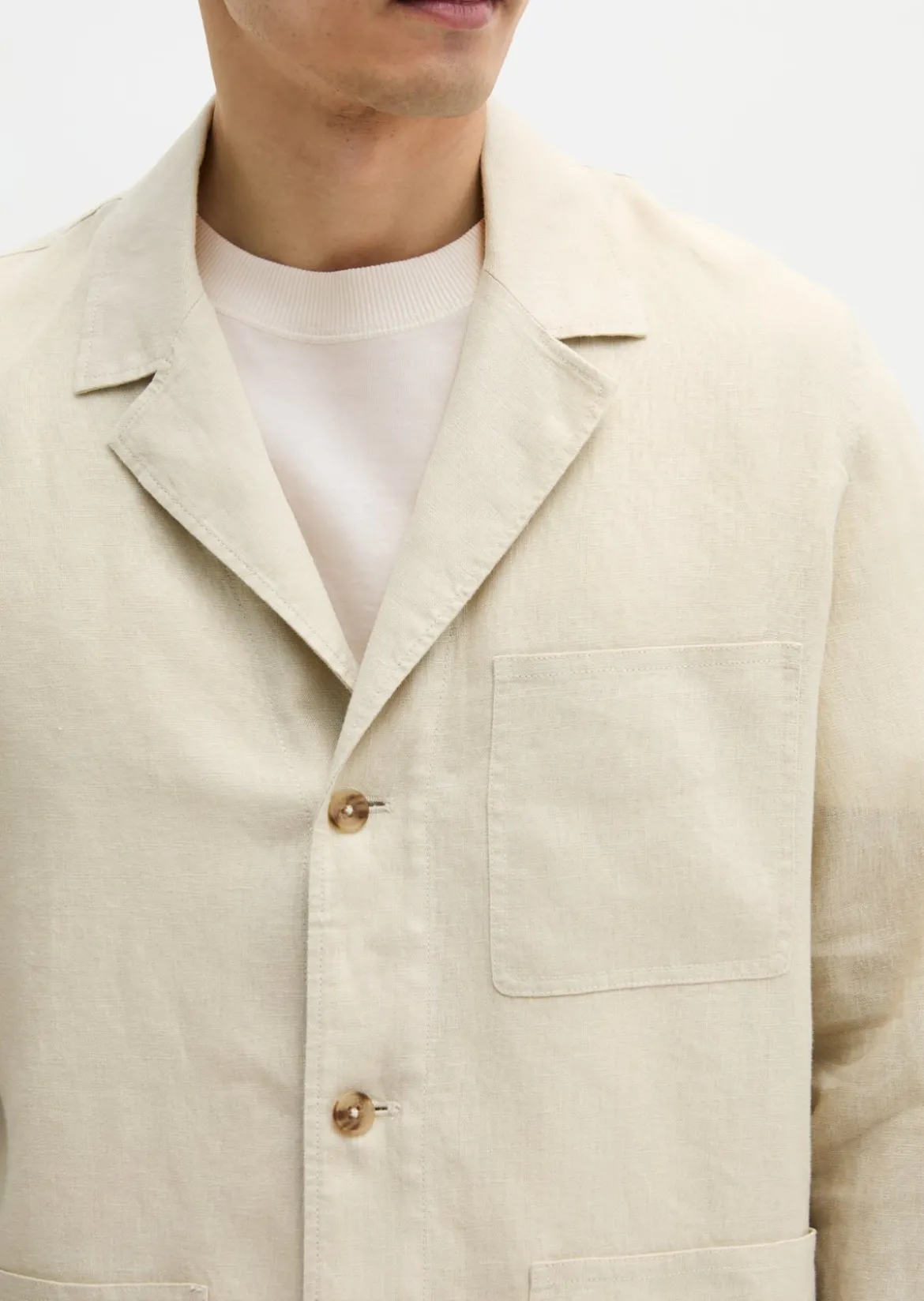 Overshirt im Sakko-Stil aus reinem Leinen