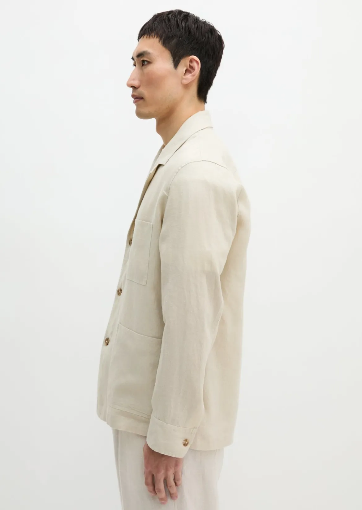 Overshirt im Sakko-Stil aus reinem Leinen