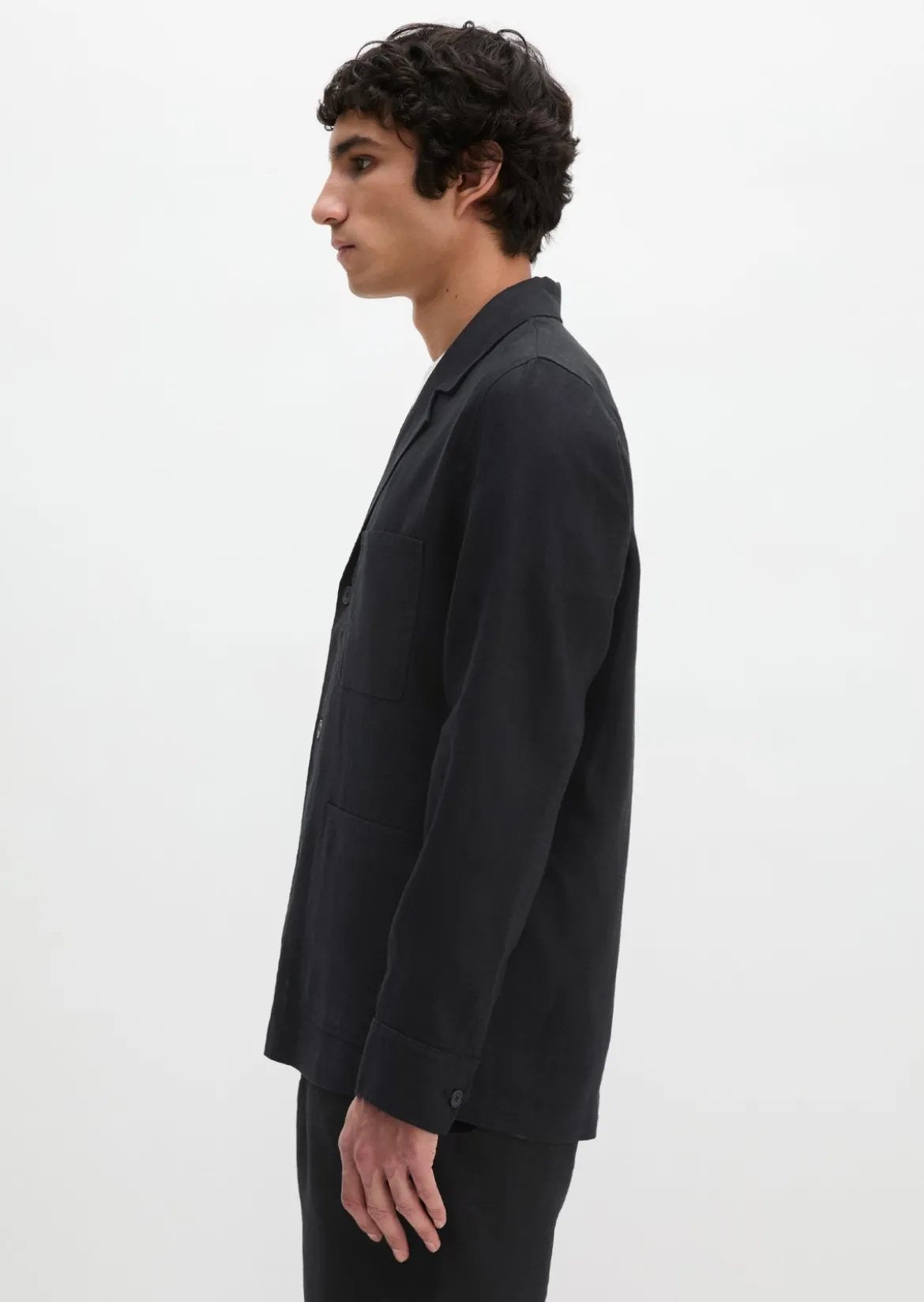 Overshirt im Sakko-Stil aus reinem Leinen