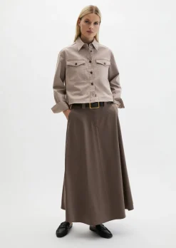 Overshirt oversize aus Brushed Cotton Twill