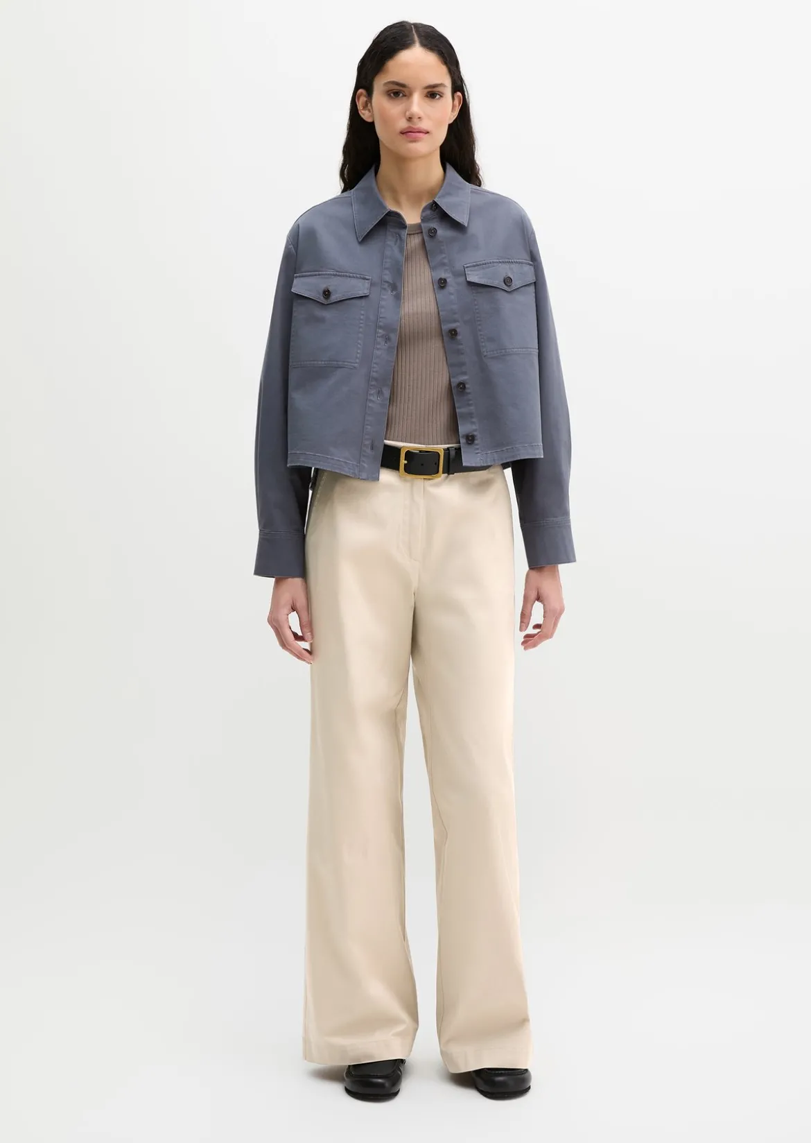 Overshirt oversize aus Brushed Cotton Twill