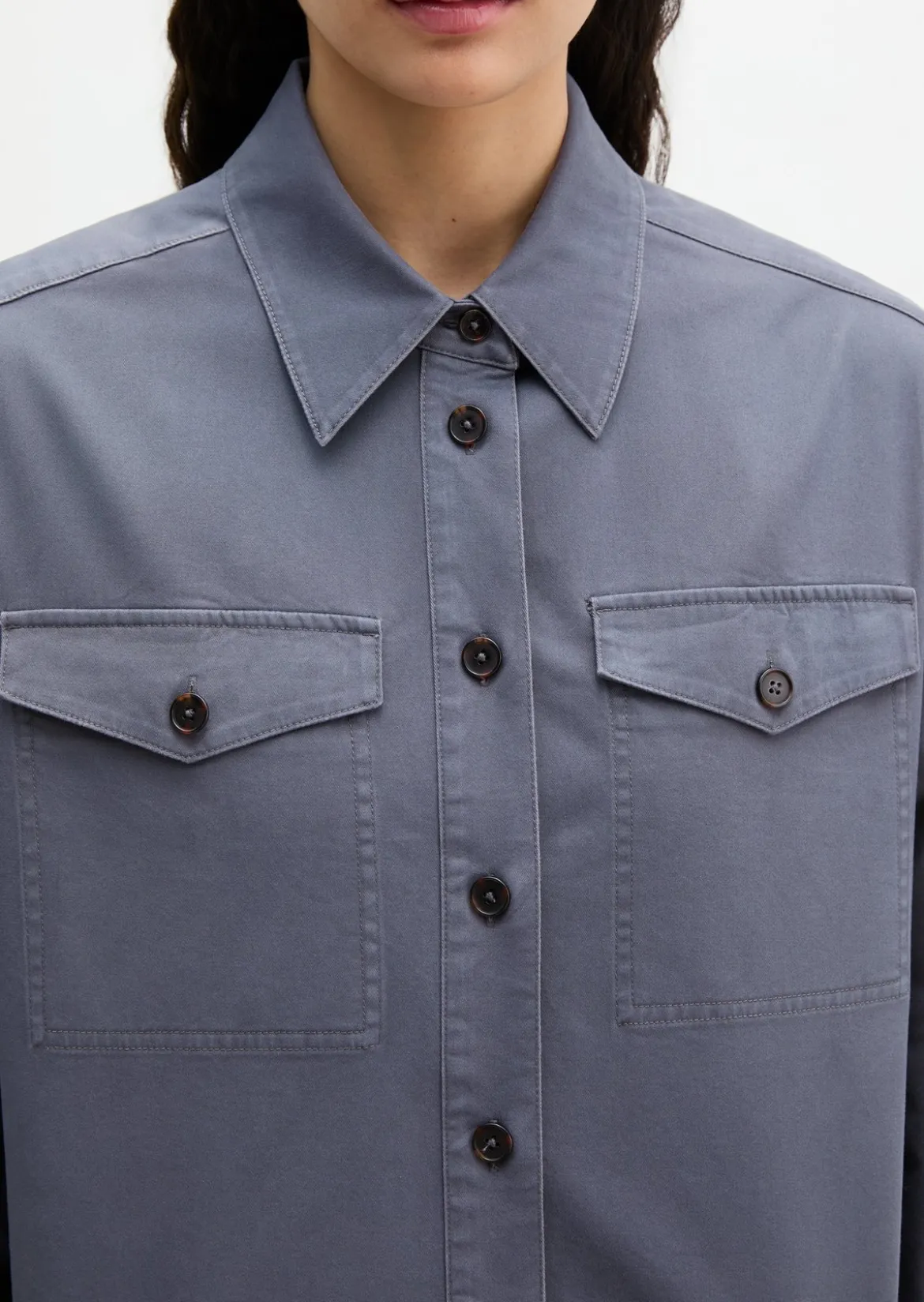 Overshirt oversize aus Brushed Cotton Twill