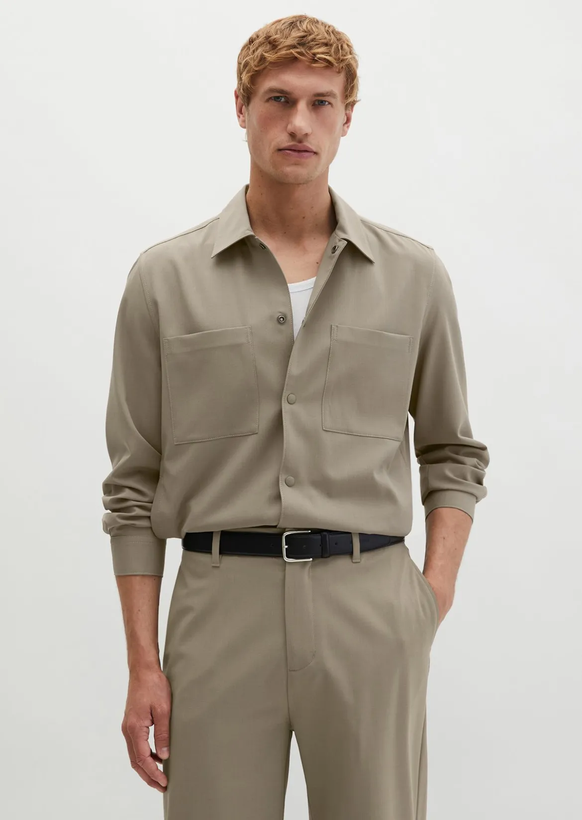Overshirt Travel Collection aus dehnbarem Tech Wool Blend