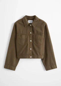 Oversize-Jeansjacke cropped aus Organic-Cotton-Lyocell-Mix