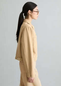 Oversize-Jeansjacke cropped aus Organic-Cotton-Lyocell-Mix