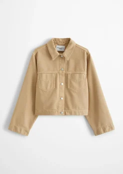 Oversize-Jeansjacke cropped aus Organic-Cotton-Lyocell-Mix