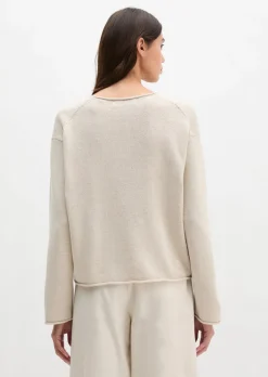 Oversize-Pullover aus Organic Cotton-Leinen-Mix