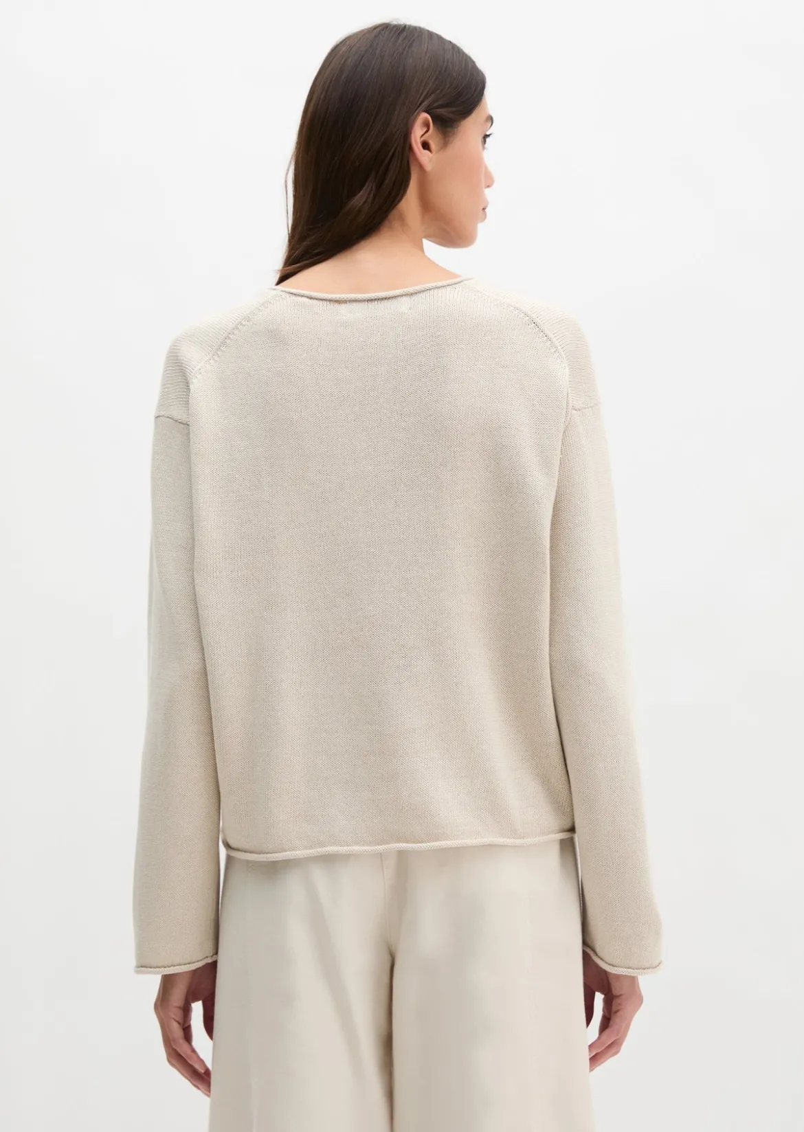 Oversize-Pullover aus Organic Cotton-Leinen-Mix