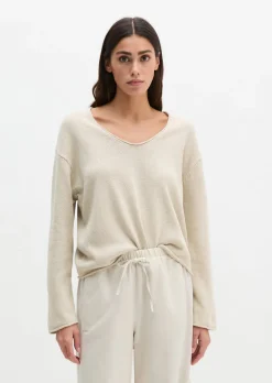 Oversize-Pullover aus Organic Cotton-Leinen-Mix