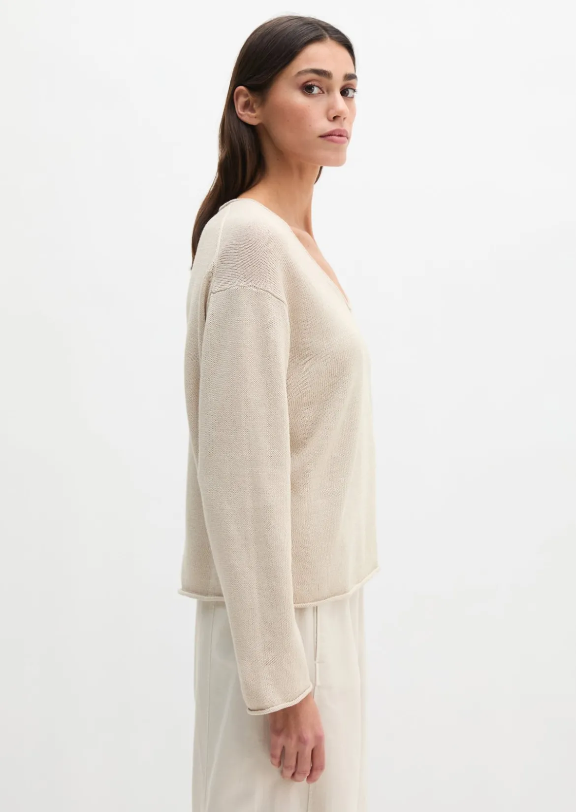 Oversize-Pullover aus Organic Cotton-Leinen-Mix