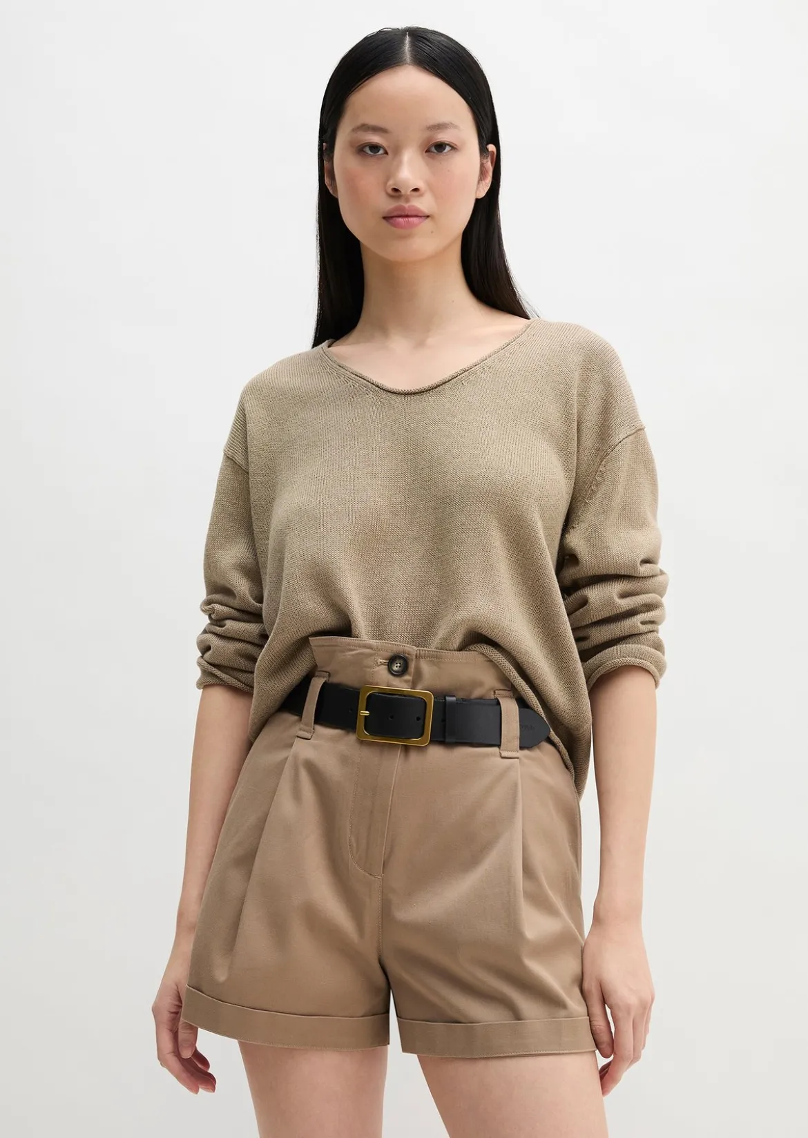Oversize-Pullover aus Organic Cotton-Leinen-Mix