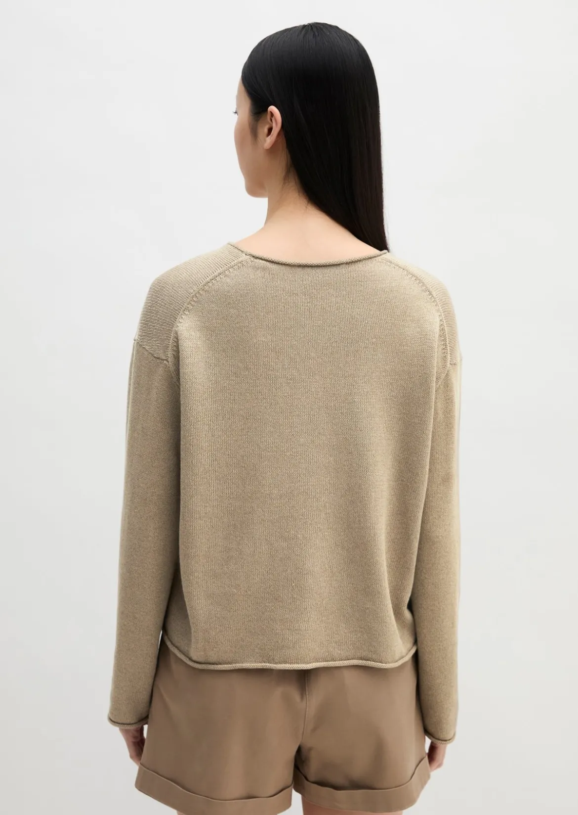 Oversize-Pullover aus Organic Cotton-Leinen-Mix