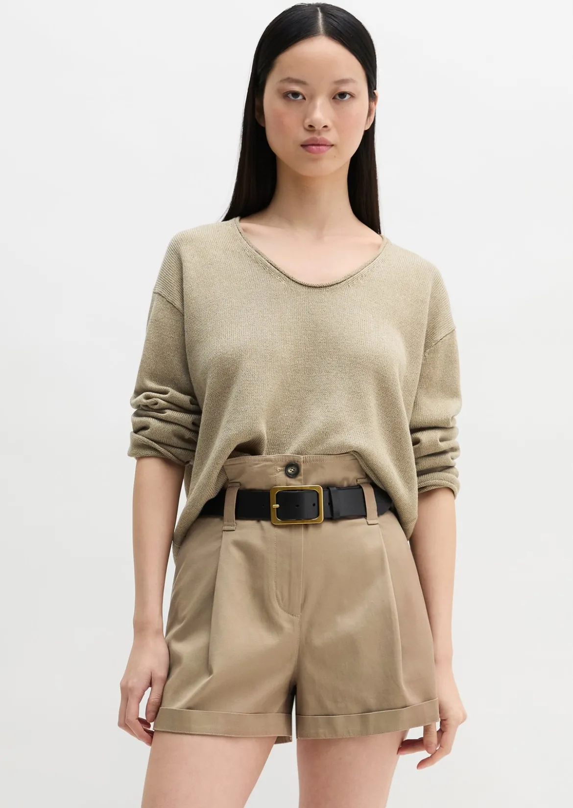 Oversize-Pullover aus Organic Cotton-Leinen-Mix