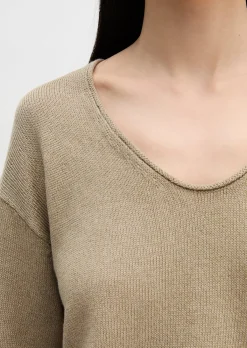 Oversize-Pullover aus Organic Cotton-Leinen-Mix