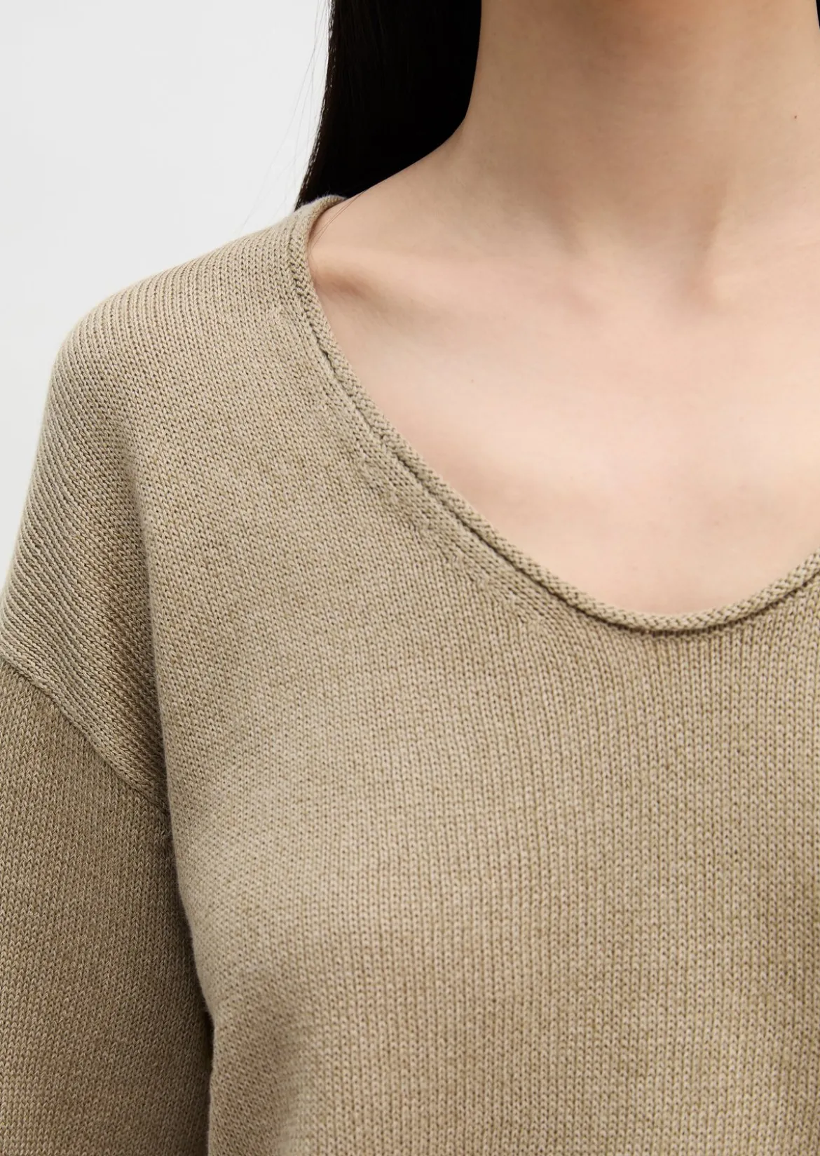 Oversize-Pullover aus Organic Cotton-Leinen-Mix