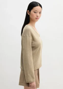 Oversize-Pullover aus Organic Cotton-Leinen-Mix