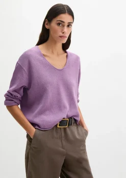 Oversize-Pullover aus Organic Cotton-Leinen-Mix