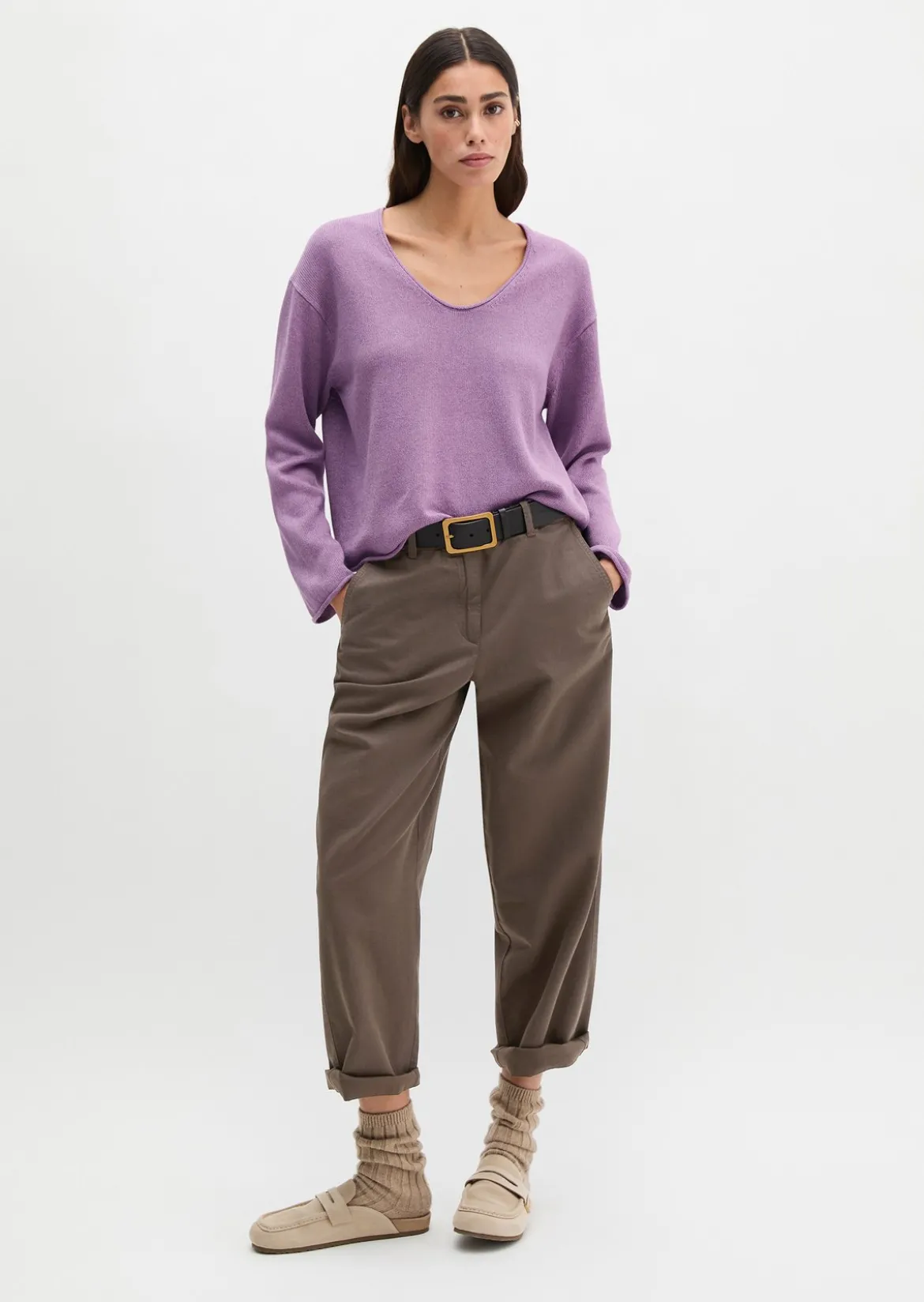 Oversize-Pullover aus Organic Cotton-Leinen-Mix
