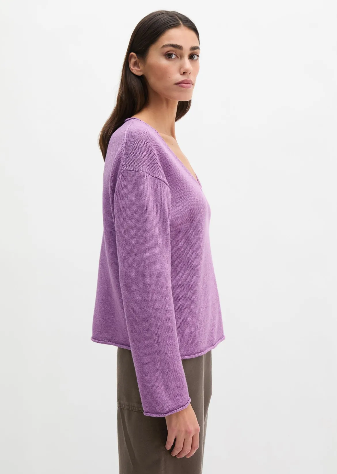 Oversize-Pullover aus Organic Cotton-Leinen-Mix
