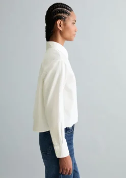 Oxford-Bluse cropped aus Organic Cotton