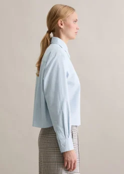 Oxford-Bluse cropped aus Organic Cotton