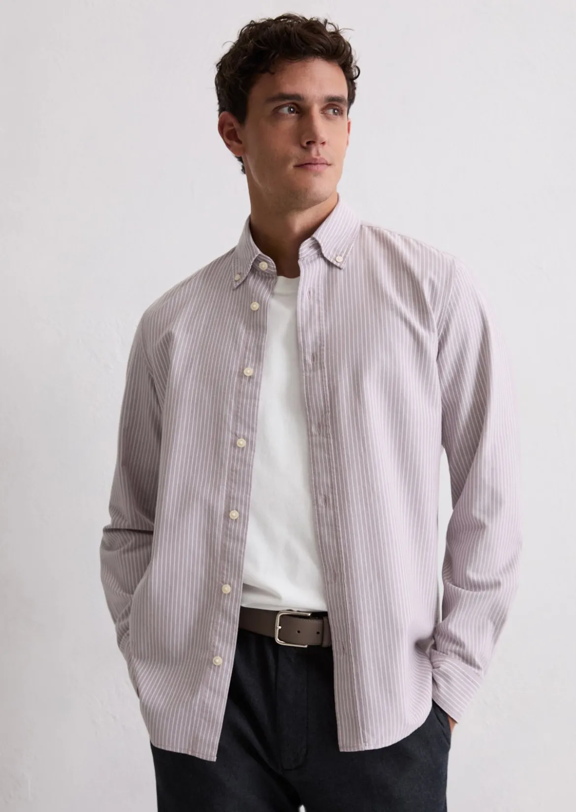 Oxford-Hemd regular mi Button-Down-Kragen
