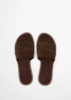 Pantolette Model Babette aus weichem Veloursleder