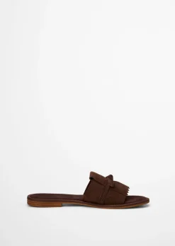 Pantolette Model Babette aus weichem Veloursleder