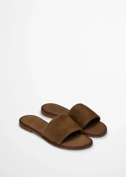 Pantolette Model Babette aus weichem Velours-Rindleder