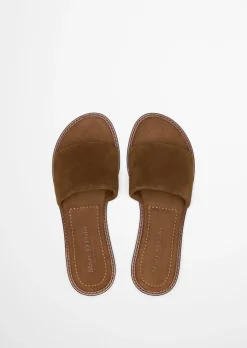 Pantolette Model Babette aus weichem Velours-Rindleder