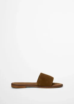 Pantolette Model Babette aus weichem Velours-Rindleder