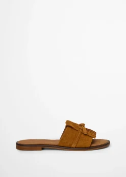Pantolette Model Babette aus weichem Veloursleder