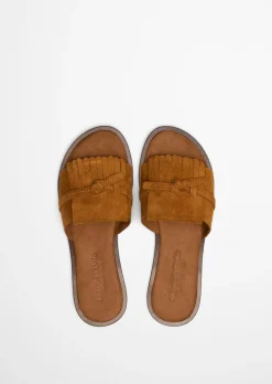 Pantolette Model Babette aus weichem Veloursleder