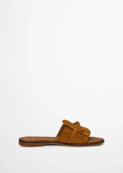 Pantolette Model Babette aus weichem Veloursleder