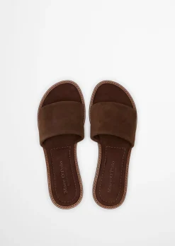 Pantolette Model Babette aus weichem Velours-Rindleder
