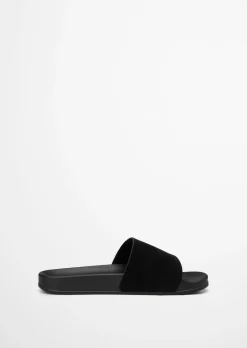 Pantolette Model Erica mit Velourslederriemen
