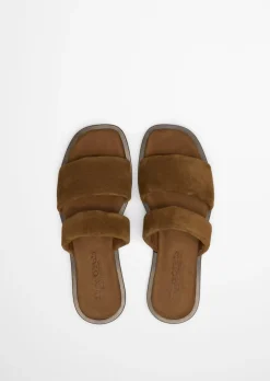 Pantolette Model Marit aus softem Veloursleder
