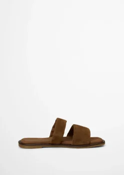Pantolette Model Marit aus softem Veloursleder