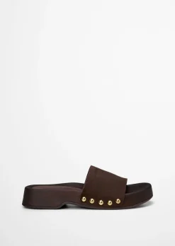Pantolette Model Mary aus weichem Veloursleder