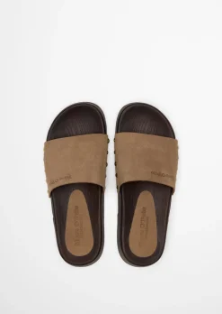 Pantolette Model Mary aus weichem Veloursleder