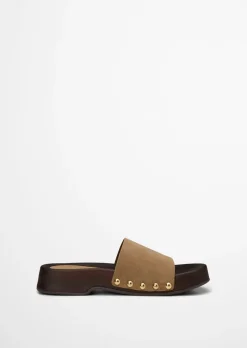 Pantolette Model Mary aus weichem Veloursleder
