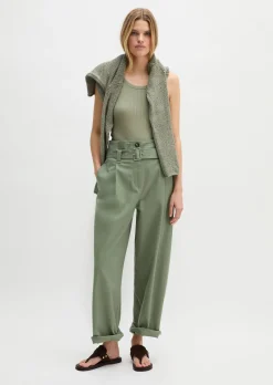 Paperbag-Pants straight aus Lyocell-Organic-Cotton-Stretch