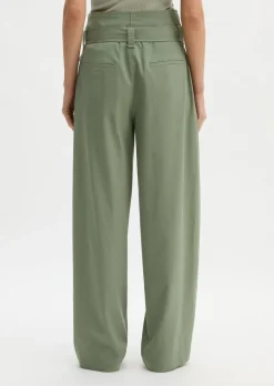Paperbag-Pants straight aus Lyocell-Organic-Cotton-Stretch